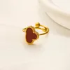 Luxury Brand Clover Ring Wedding Love Gift Ring Winter Romantic Style Jewelry Designer 18K Gold Plated Boutique Ring Christmas Jewelry Wholesale