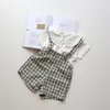 Overalls Sommer Kinder Plaid Overalls Baumwolle Jungen Hosenträger Shorts Baby Mode Kleidung Kinder Lässige Trägerhose Mädchen Kurze Hose 230414