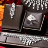 Ketting Oorbellen Set Kellybola Glanzende Luxe Bangle Ring Sieraden Voor Vrouwen Lady Bridal Wedding Party Dagelijks Trendy Accessorie