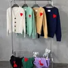 Amis Amiparis Cardigan Maglione Jacquard a Heart Coeur Love Sweat Am i Paris Casual Uomo Donna Maglia con cappuccio Maglione 2023 Moda invernale Amishirt Dhri