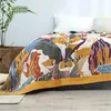 Blankets Multi Layer Gauze Cotton Throw Blanket Warm Winter Bedspread on the Bed Soft Hairy Boho Blanket couverture chaude hiver doudou 231113