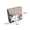 Jewelry Pouches Square Chinese Style Lotus Poem Necklace Earrings Ring Box Organizer Storage Gift Paper Jewellry Packaging Container