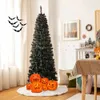 Juldekorationer 6 ft Artificial Pvc Slim Pencil Tree Prelit Black Halloween 231113