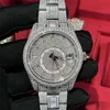 AP Diamond Watch High Quality Iced Out Watch Full Functional Work Automatisk rörelse 42mm Silver Två stenar Vattentät 904 Rostfritt ramfritt Set CZ Sapphire Glass