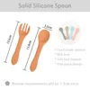 Copos PROWES UTENSILS 28 Candy cor de bebê macio colher de silicone de segurança bebê aprendizado colher não deslizamento Ferramenta de alimentação de alimentos Fácil de enxaguar a mesa AA230413