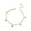 Anklets 4/Four Leaf Clover Double Anklets vans Cleefy Jewelry 18k 금색 체인 강철 디자이너 18 명의 어머니 날을위한 얇은 발 사슬 Chri