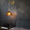 Lampada da parete Retro Ottone Vetro Moderno Nordic Comodino Sfondo Lampada Paralume Specchio da bagno Haning Illuminazione Sconce