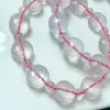 Link Bracelets Natural Rose Quartz Coin Bracelet String Charms Handmade Fortune Energy Bangle Mineral Woman Amulet Jewelry Gift 1PCS 12MM