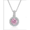 Collane in argento sterling 925 con moissanite rotondo di gioielli da donna eleganti