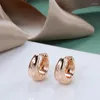 Dangle Earrings Europe And America 2023 Student Golden Hoops Solid Glossy Minimalist Piercing Jewelry Girl's Daily Basic