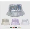 Party Favor Shinny Party Laser Bucket Hat Stage Wear Pu Leather Sparkle Wide Brim Fisherman Hats Christmas Music Festival Holographic Dhnc4