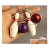 Party Favor New Metal Bowling Ball Key Chains Fashion Novelty Sportringar Gifts For Promotion WA2080 Drop Delivery Home Garden Fest DH8NP