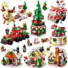 Veículo Brinquedos HUIQIBAO 6IN1 Natal Elk Deer Papai Noel Blocos de Construção Cidade Neve Casa Xmas Tree Bricks Set Brinquedos para Crianças Crianças GiftL231114