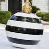 Décorations de Noël 60 cm Boule décorée gonflable de Noël en plein air PVC géant grandes grandes boules décorations d'arbre de Noël boule de jouet sans ornement lumineux 231113