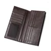 Portefeuilles en cuir véritable hommes costume pince affaires loisirs long portefeuille hommes pochettes de luxe sac à main enveloppe d'argent mode de haute qualité