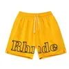 Short Rhude Mesh Mens Shorts Moda Casual Skateboard Hip Hop Beach Sweappants con Pocket Trackpant Tamaño 4XL 5XL