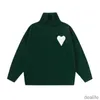 Amis Am i Paris Maglione dolcevita Collo alto Maglione lavorato a maglia Felpa con cappuccio invernale Felpa con cappuccio invernale Amisweater Big Coeur Love Jacquard Heart Pull Felpa Amiparis H22v