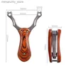 Fionde da caccia Portab Slingshot Pieghevole Stainss Acciaio Legno Patch Mano Caccia all'aperto Sport e intrattenimento Accessori giocattolo Q231114