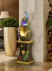 Decoratieve beeldjes aanpasbare Fengshui Wheel Peacock Water Fountain Lucky Decoration Living Room Club Opening Gift