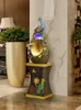 Dekorativa figurer Anpassningsbara Fengshui Wheel Peacock Water Fountain Lucky Decoration Living Room Club Opening Gift