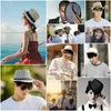 Unisex Maple Leaf Print Paper Straw Jazz Hats For Men Women Summer Outdoor Sun Protection Hat Beach Travel Panama Cap Fedoras