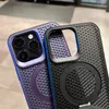 Luxury cases For Cooling Heat Dissipation Phone Case For iPhone 12 13 14 15 Pro Max Magnet Ring Holder Invisible Bracket PC Cover