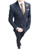 Trajes de hombre traje de lujo a rayas boda Casual esmoquin 2 uds calidad británica Slim Fit traje de Club Social de negocios Homme