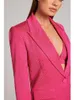 Kvinnors tvådelar Pants Högkvalitativa mode 2023 Designer Blazer Suit Set Women's Single Button Diamonds Pärlade Camis 3st