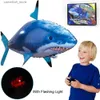 Elektriska/RC -djur Uppblåsbar fjärrkontroll Shark Toys Air Swimming RC Animal Radio Fly Balloons Clown Fish Animals Novel Toy Q231115