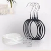 100st förvaringsställ metall Silk Scarf Hanger Round Ring Organizer Toroidal Circle Garment Belt Tie Handduk Hylla Hållare