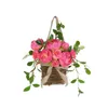Fleurs décoratives panier de fleurs fête des mères guirlande violet lavande artificielle porte rose suspendu maison avant décorations de noël
