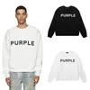 Hoodies masculinos roxo marca mens crewneck moletom mulheres homens preto branco carta impressão hoodie high street streetwear