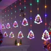 Decoraciones navideñas Cortina de ventana LED Luz de cadena Decoraciones navideñas para el hogar Feliz año 2024 Dormitorio Decoraciones de pared interiores al aire libre 231113