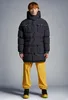 2023 Autunno Inverno uomo piumino d'anatra bianco Parka giacche monopetto con cerniera con cappuccio a righe uomo cappotti lunghi slim MKM013