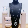 Necklace Earrings Set TIRIM Turquoise Womans Full Cubic Zirconia Necklaces For Women Wedding Engagement Party Crystal Jewelry Accessories