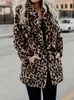 Cappotto da donna in pelle ecopelle autunno leopardato pelliccia sintetica cappotto lungo invernale da donna donna caldo giacca in pelliccia da donna cappotto in peluche orsacchiotto capispalla 231114