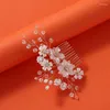 Hair Clips Icazo Bridal Wedding Comb Flower Artificial Crystal Sweet Party Ball Headwear