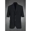 Men's Suits Men's Solid Color Single Breasted Fashion Short Sleeve Suit Jacket Summer Thin Versatile Slim Hairdresser