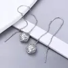 Dangle Earrings KUGG Moissanite Line Drop 8.0mm D Color Original 925 Sterling Silver Women's Rose Flower In 2023 Jewelry