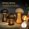 Les lumières nocturnes led mignon lampe à champignon USB Touch rechargeable tactile nordique lampe de table décorative nordique pour chambre à coucher la chambre d'enfants sommeil léger de nuit Q231114