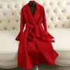 Women's Wool Blends Woolen Coat 100% Wool Women Autumn Winter Fashion Cashmere Woolen Jacket Long Coat Streetwear Camel Black Outerwear Female 231114