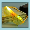 Autres fournitures de fête d'événement Light Up Glow Shutter Lunettes Led Shades Clignotant Lumineux Rave Poule Nuit Déguisement Concert C Dhsz3