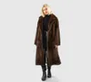 Manteau en fourrure de vison de haute qualité pour femmes, 100 réel, avec ceinture ajoutée pour garder au chaud en hiver, style de rue européen 231114