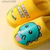 Slipper Kinder Jungen Mädchen Hausschuhe Cartoon Dinosaurier Plüsch Hause Schuhe Für Kinder Winter Innen Schlafzimmer Hausschuhe Baby Warme Baumwolle SchuheL231114