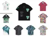 Chemises décontractées pour hommes 2023 Stripe Spliced à manches courtes Harajuku Neutre Femme Mode Personnalisé Hip Hop College Shirt Manteau