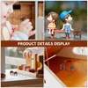 Garden Decorations Dollhouse Stool Mini Figurines Model Stools Kids Chairs Table Figures Wood Furniture Ornaments Small Craft Crafts