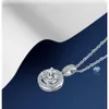 Collane in argento sterling 925 con moissanite rotondo di gioielli da donna eleganti