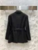 Women's Jackets designer Triangle tassel brooch belt mid length suit jacket PYTU