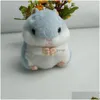 Keychains Lanyards Lovely Keychain Cute Hamster Key Chain Baubles Pendant Plush Toys Decoration Animal Dolls Keyring Handb Dhgarden Dh4Nv