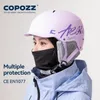 Casques de ski COPOZZ casque certifié mari intégralement moulé snowboard avec boucle magnétique moto neige hommes femmes adultes 231113